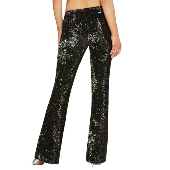 NWT Jessica Simpson Pull On Flare Pants in Black Sequin - Picture 5 of 5